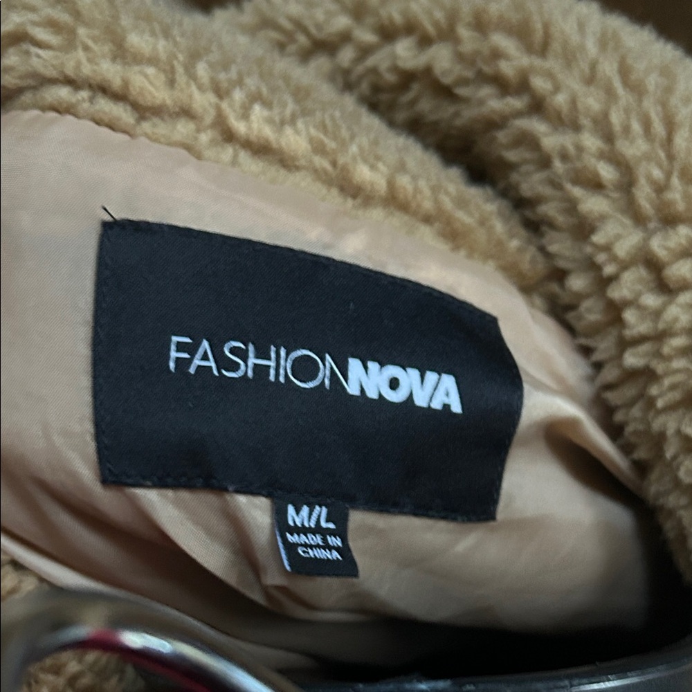 Fashion Nova Tan Teddy Jacket - Picture 2 of 5